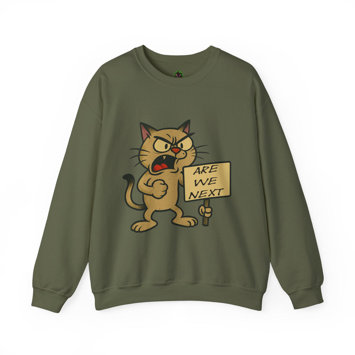 Are We Next – Angry Cat Protest Crewneck Sweatshirt