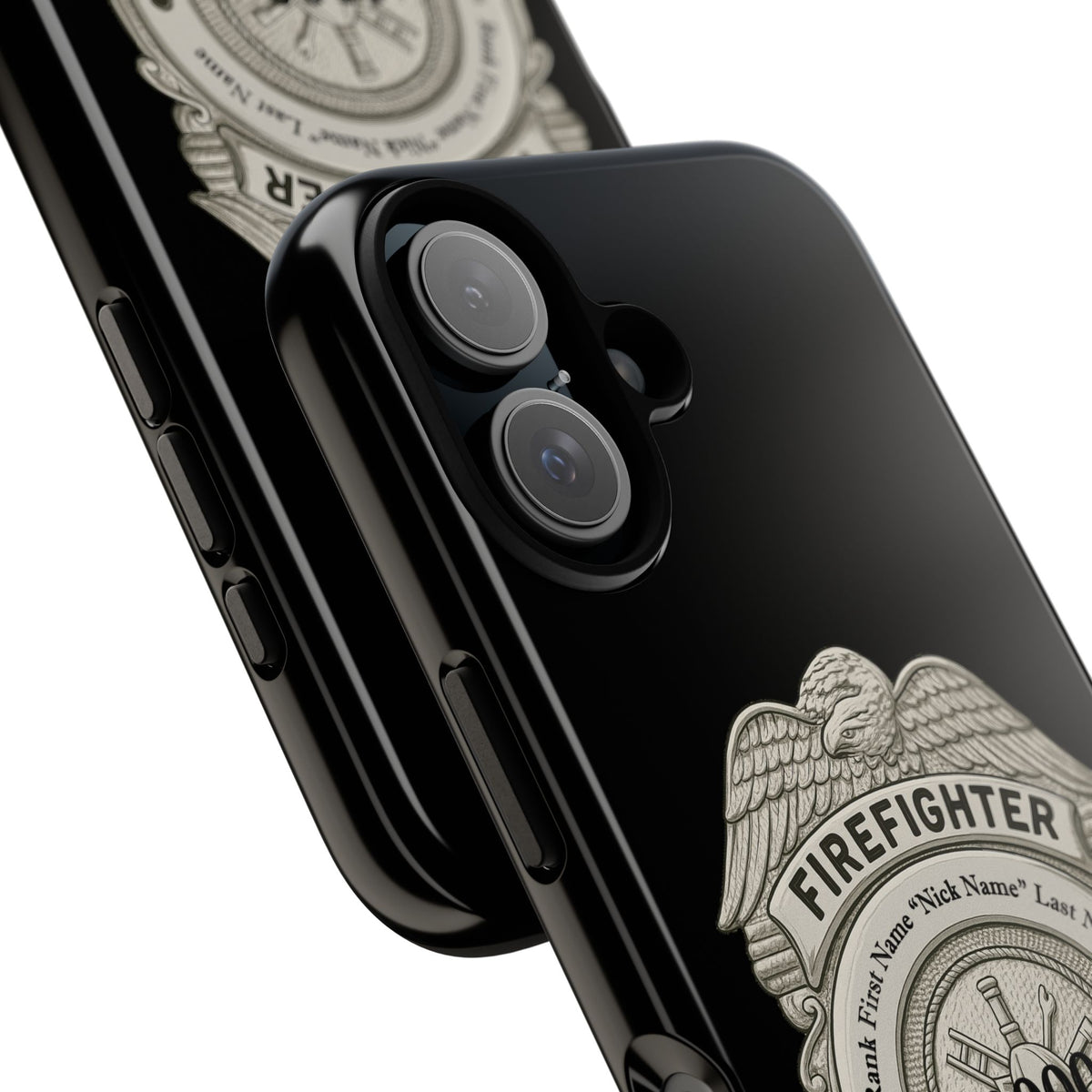 Firefighter Badge Tough Phone Case — Personalized Station Number Design