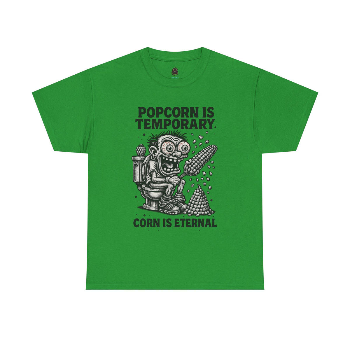 Popcorn Is Temporary Corn Is Eternal T-Shirt | Retro Skull Corn Design