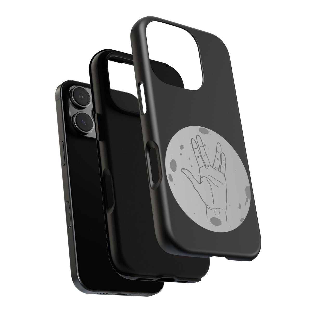Spock Live Long Phone Case — Vulcan Salute Moon Graphic