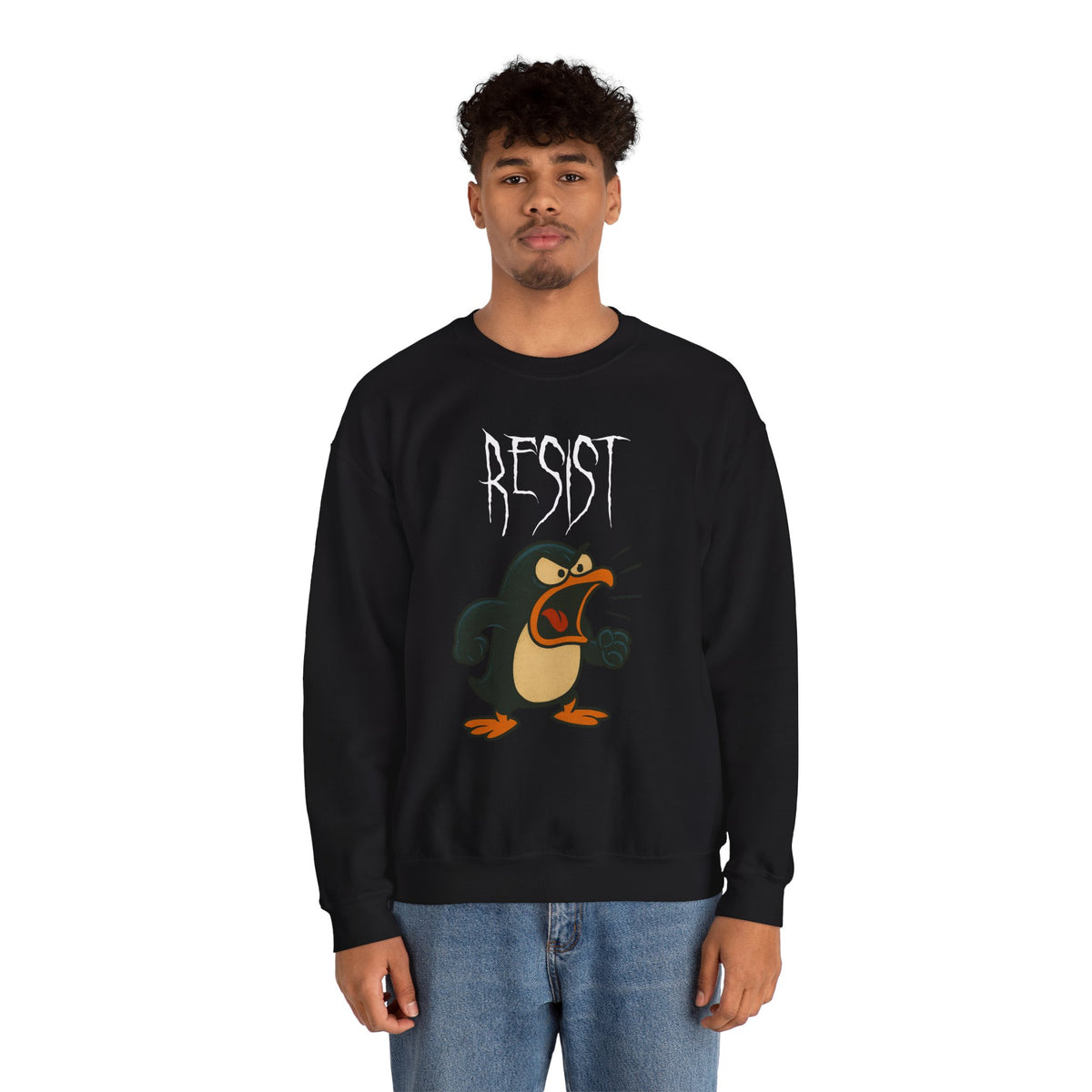 We Will Resist – Angry Penguin & Politician Crewneck Sweatshirt