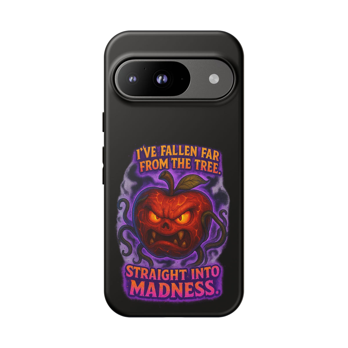 Phone Case — 'I've Fallen Far From the Tree, Straight Into Madness' Pumpkin Horror Design