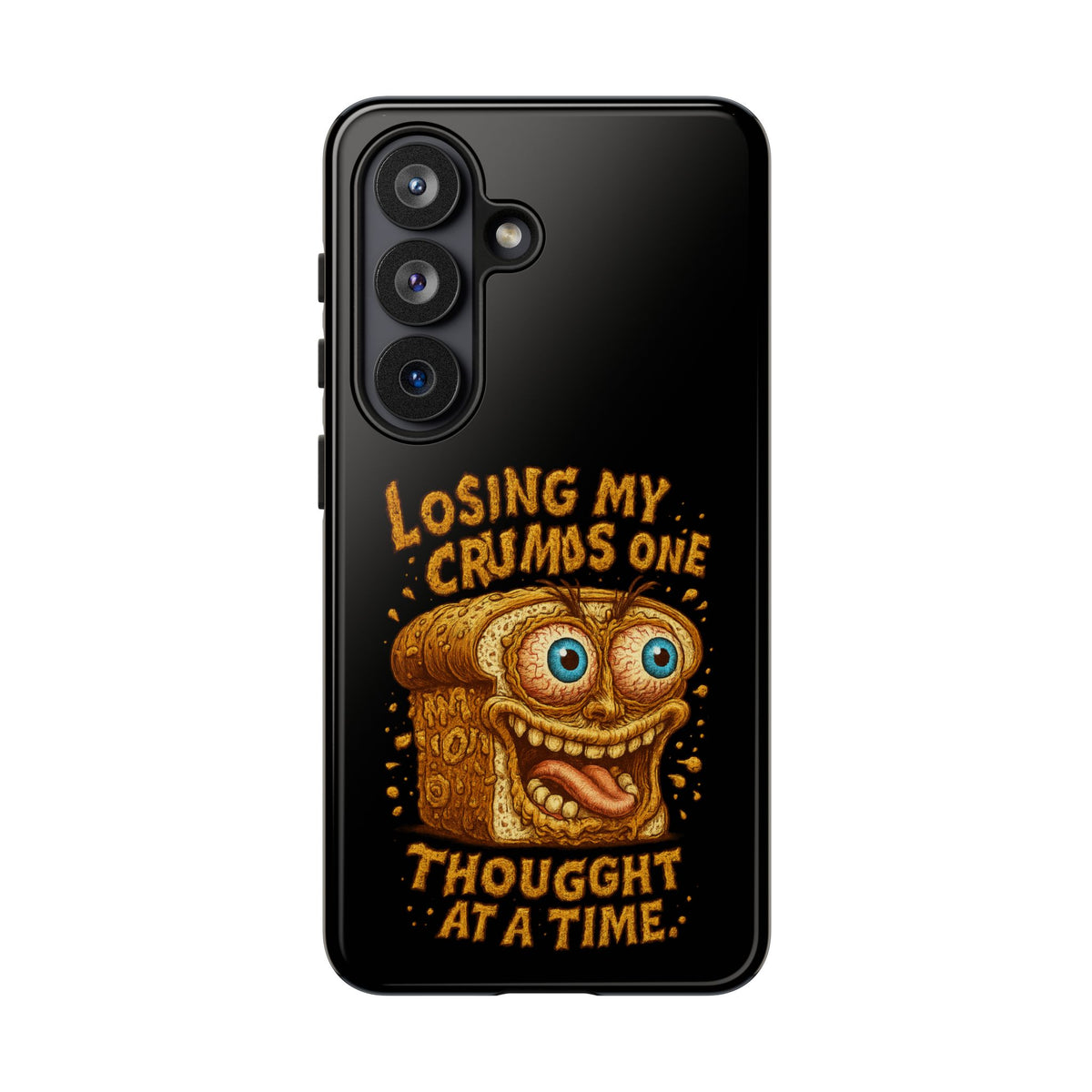 Phone Case — "Losing My Crumbs One Thought at a Time" Funny Retro Bread Illustration