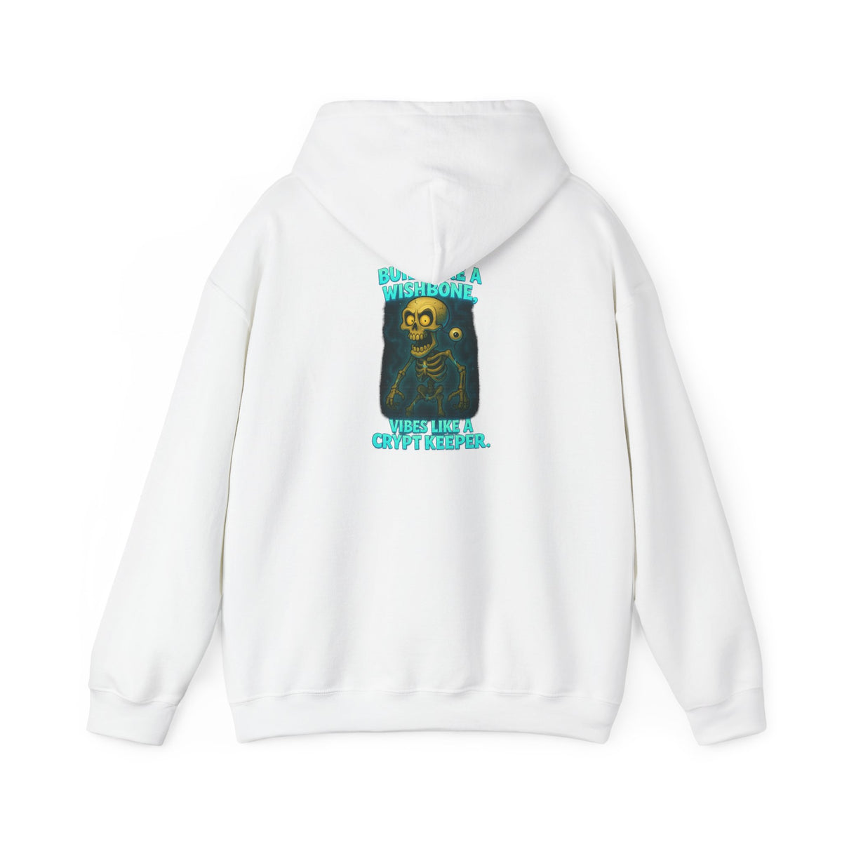 Skull Vintage Graphic Hoodie — "Built Like A Wishbone" Creepy Cute Pullover