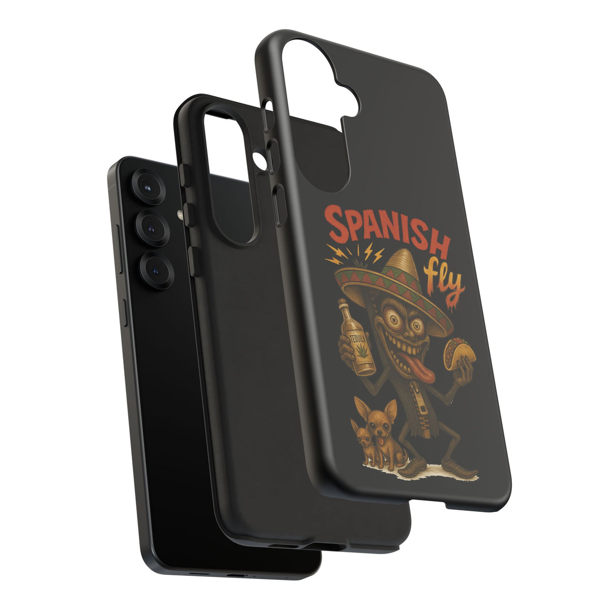 Spanish Fly Tough Phone Case — Retro Skull Sombrero Design