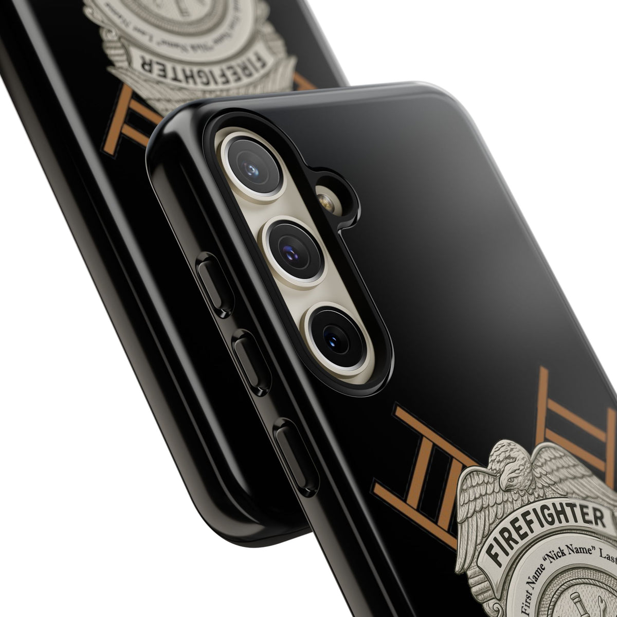 Firefighter Badge Tough Phone Case — Firefighter Helmet & Ladders Protective Case