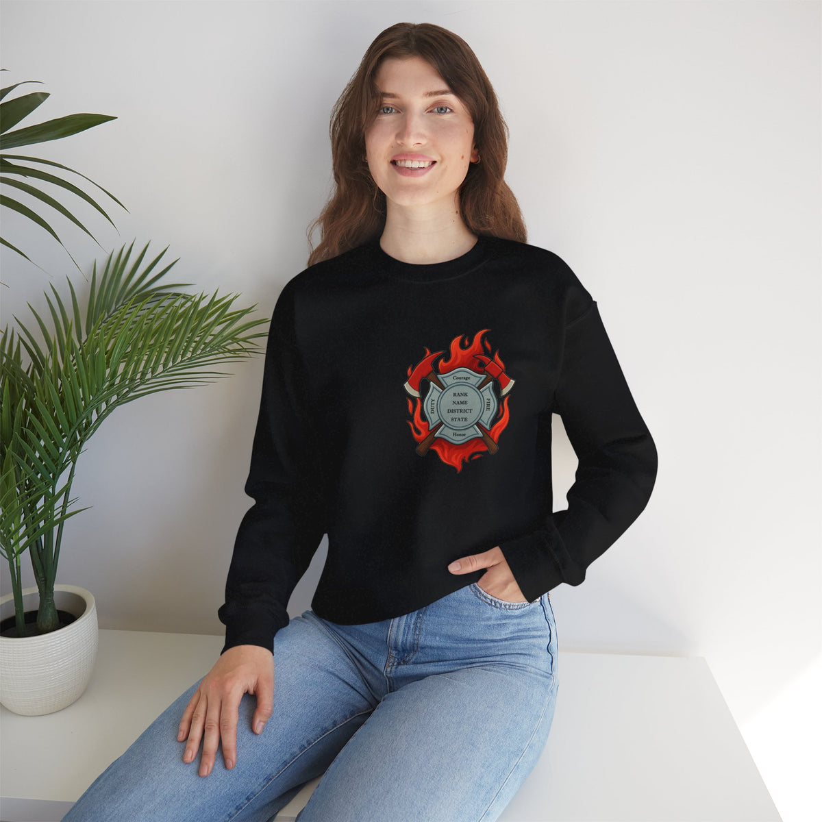 In the Heat of Danger We Hold the Line Crewneck Sweatshirt