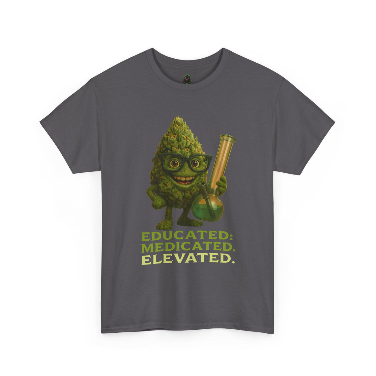 Educated. Medicated. Elevated. – Nerd Nug with Bong Tee