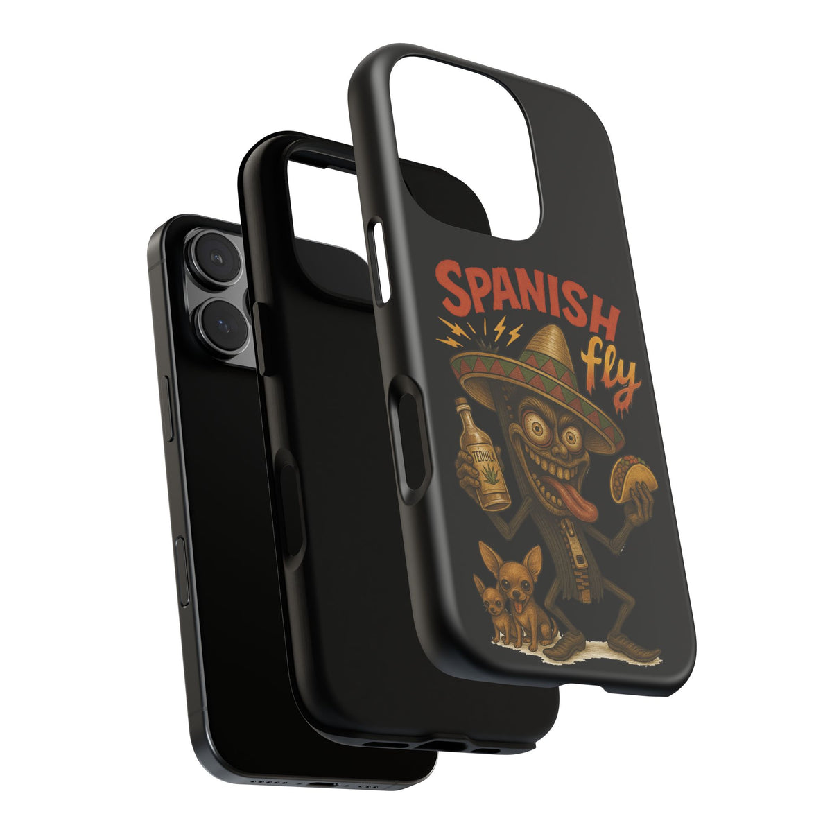 Spanish Fly Tough Phone Case — Retro Skull Sombrero Design