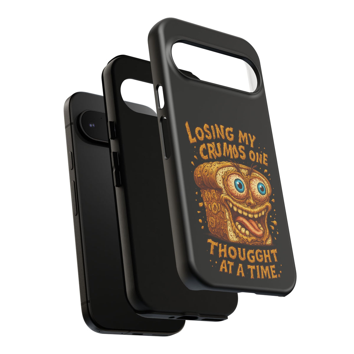Phone Case — "Losing My Crumbs One Thought at a Time" Funny Retro Bread Illustration