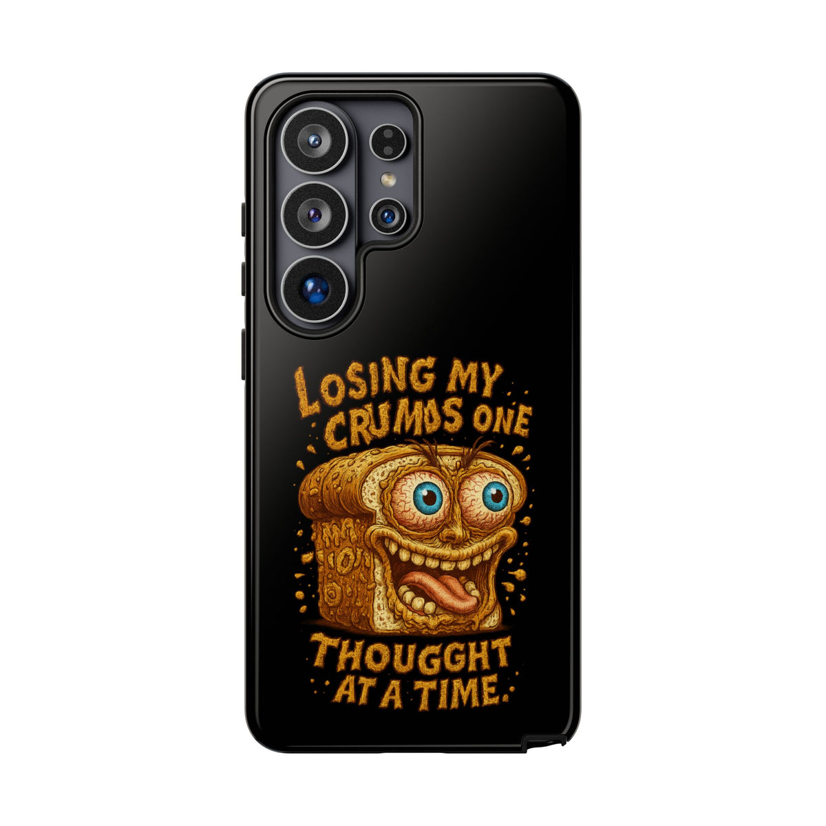 Phone Case — "Losing My Crumbs One Thought at a Time" Funny Retro Bread Illustration