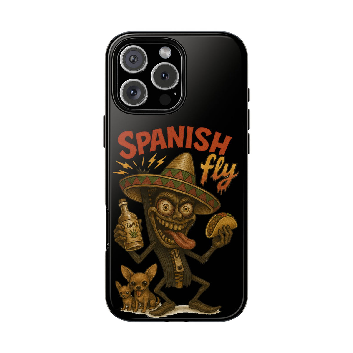 Spanish Fly Tough Phone Case — Retro Skull Sombrero Design