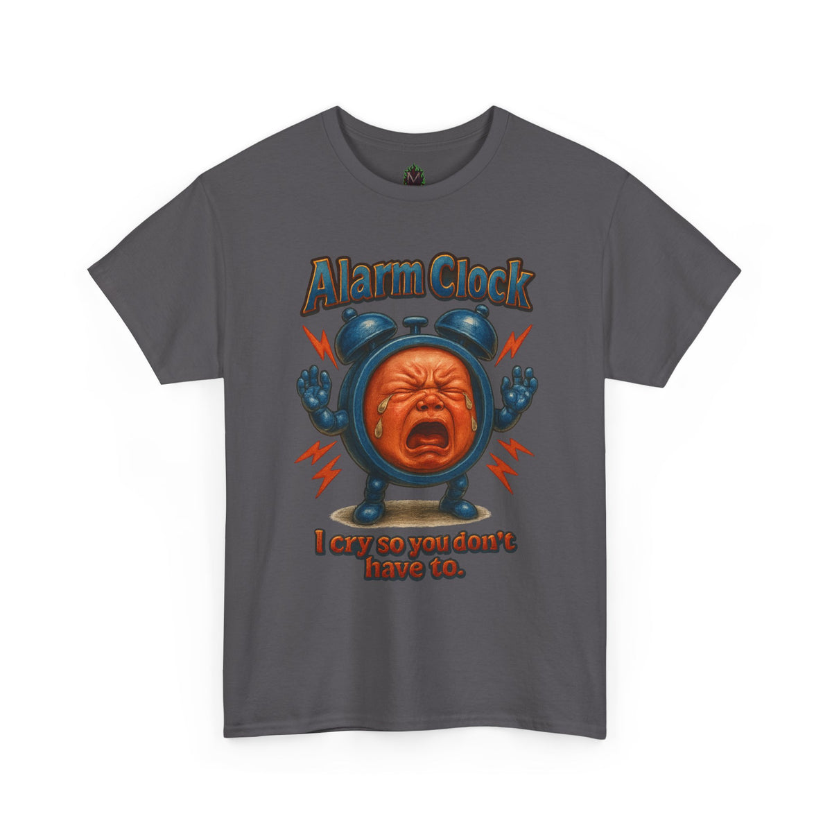 Alarm Clock Crying Baby Tee | Retro Cartoon Alarm Graphic