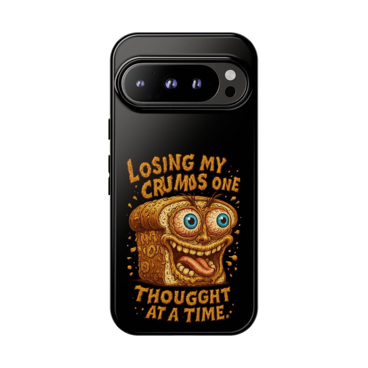 Phone Case — "Losing My Crumbs One Thought at a Time" Funny Retro Bread Illustration