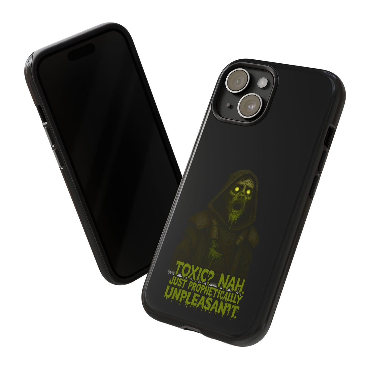 Phone Case — 'Toxic? Nah, Just Prophetically Unpleasant' Neon Grim Reaper Protective Cover
