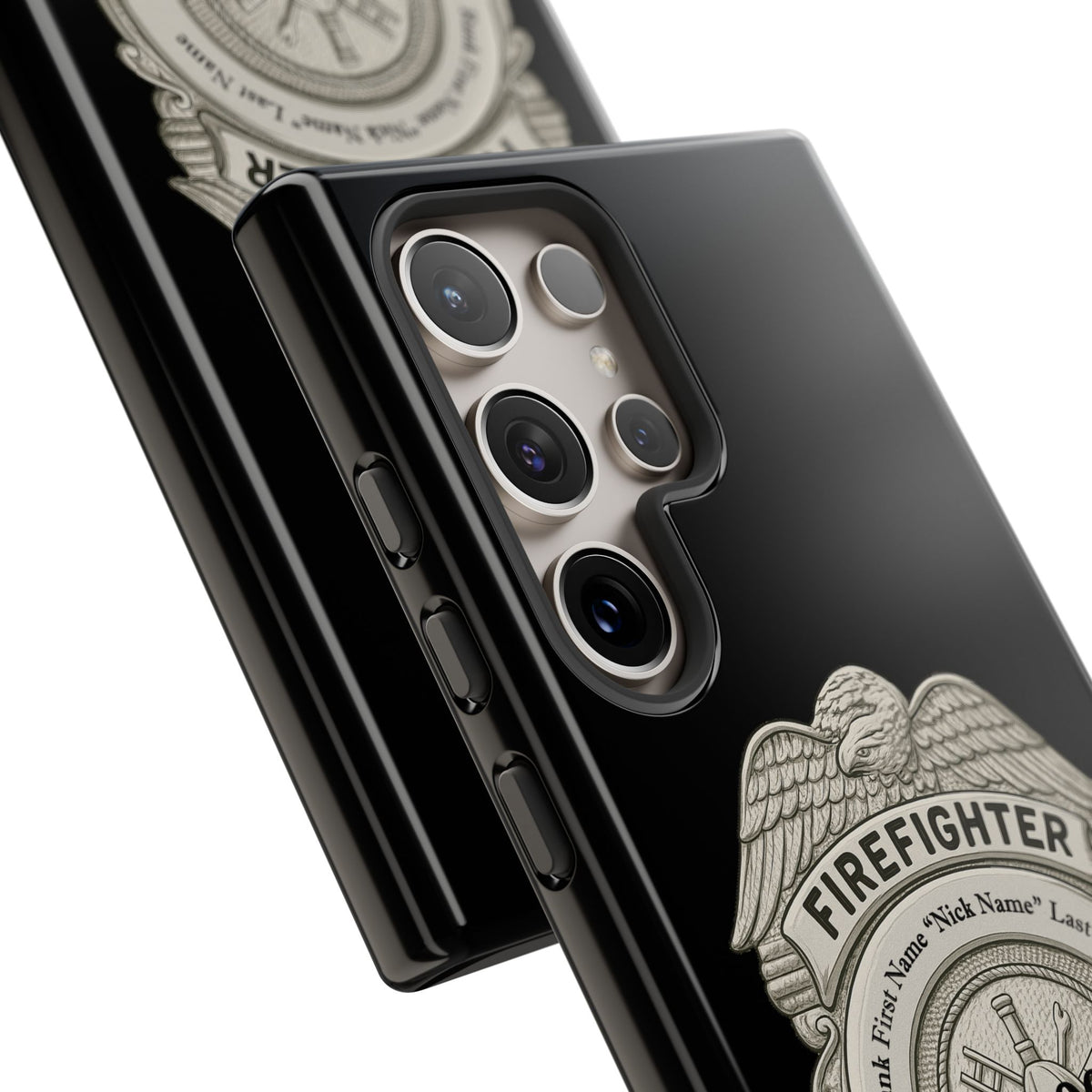 Firefighter Badge Tough Phone Case — Personalized Station Number Design