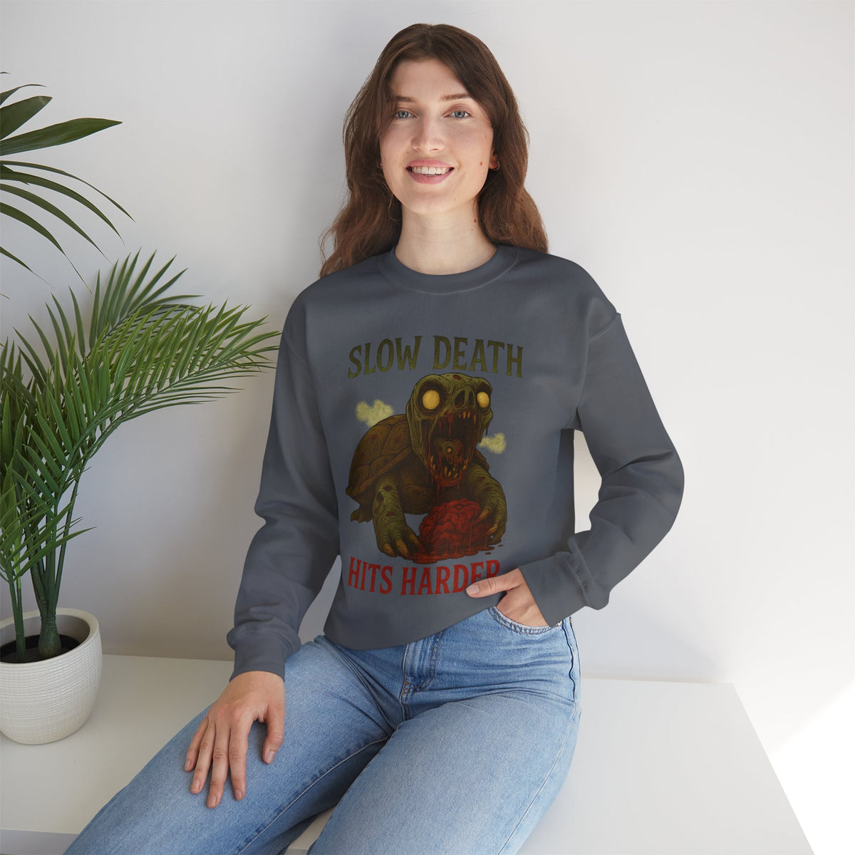 Slow Death Hits Harder – Undead Turtle Sweatshirt