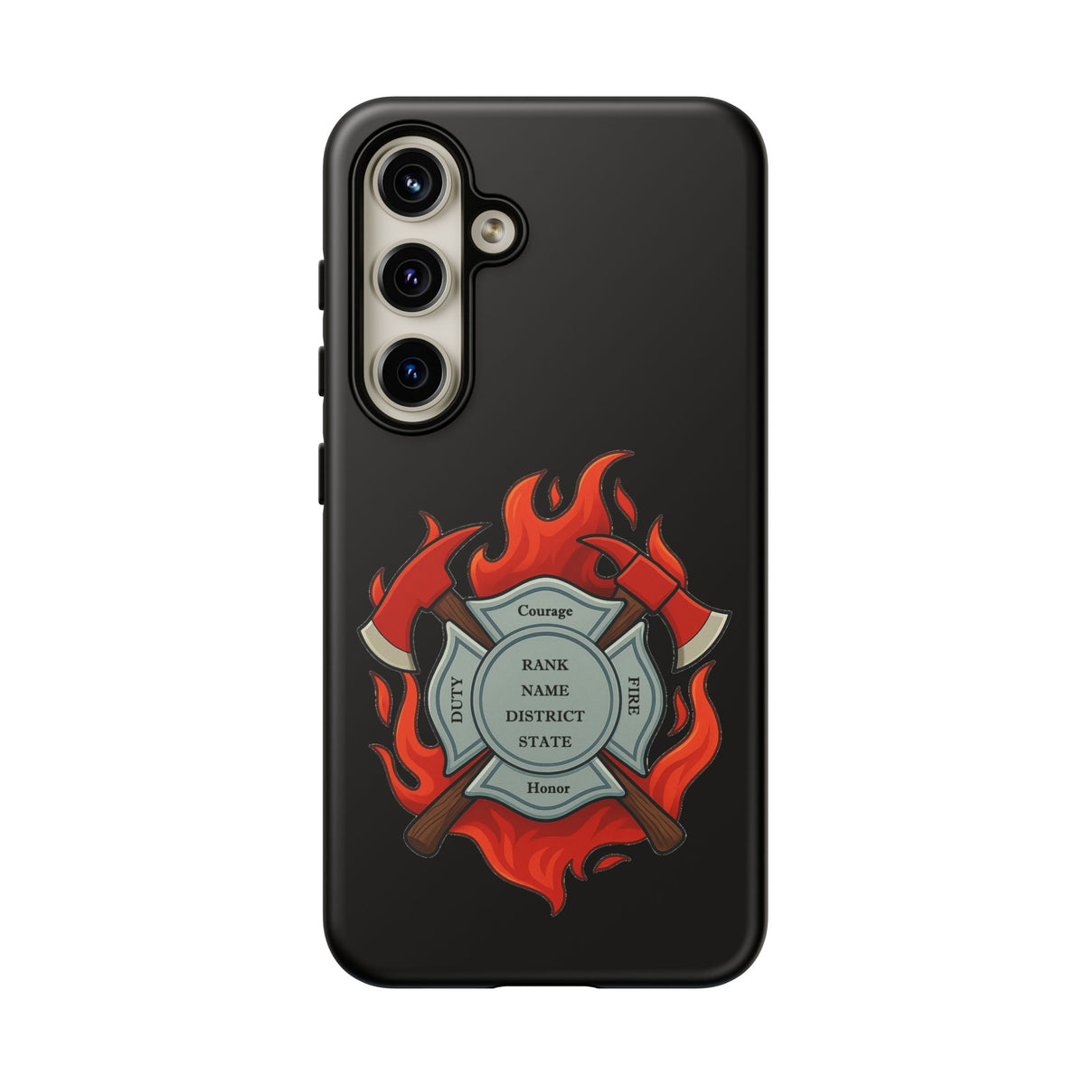 Firefighter Maltese Cross Phone Case — Custom Rank/Name/District Design
