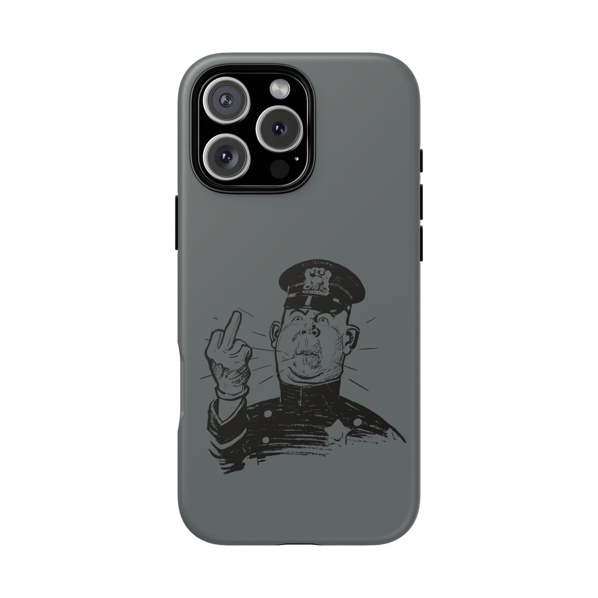 Vintage Cop Middle Finger Phone Case — Edgy Retro iPhone Protective Cover