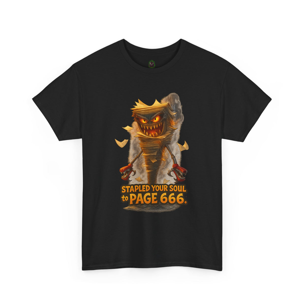 Stapled Your Soul to Page 666 T-Shirt | Demon Book Horror Tee