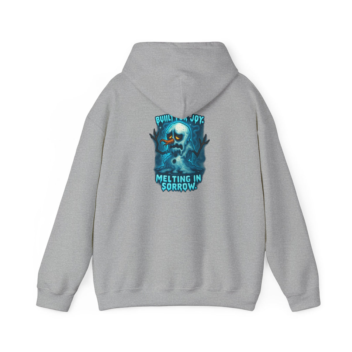 Melting in Sorrow Hoodie — Blue Melting Skull Graphic Pullover