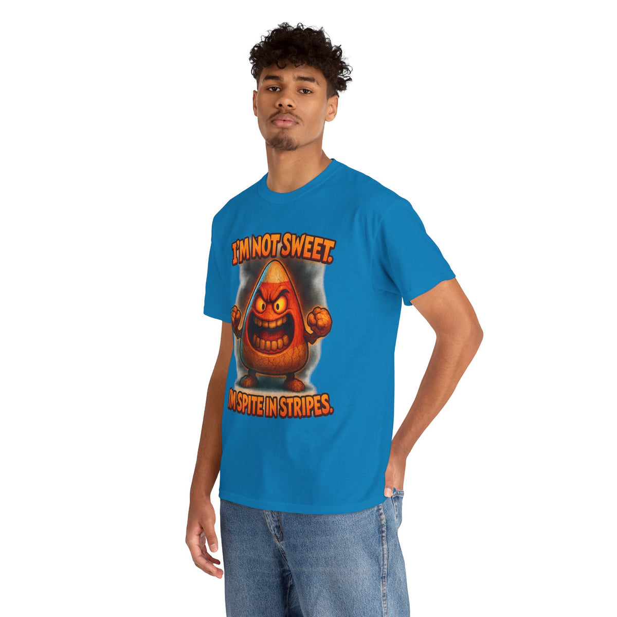 Angry Candy Corn I'm Not Sweet I'm Spite in Stripes T-Shirt