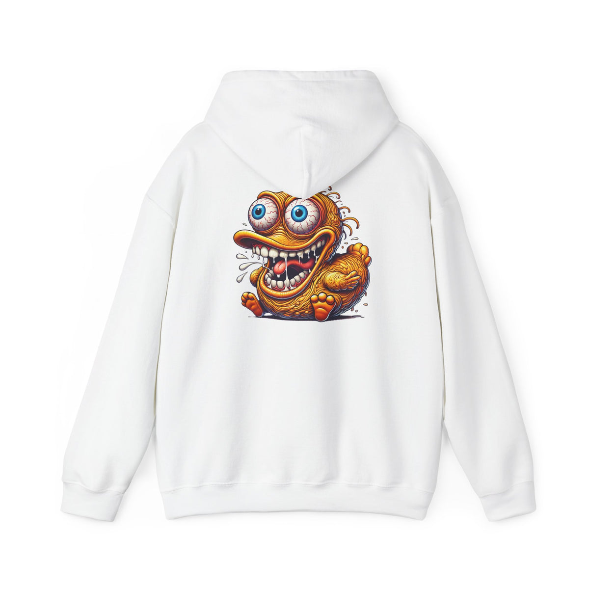 Hoodie — Whimsical Big-Eyed Monster Cartoon Back Print