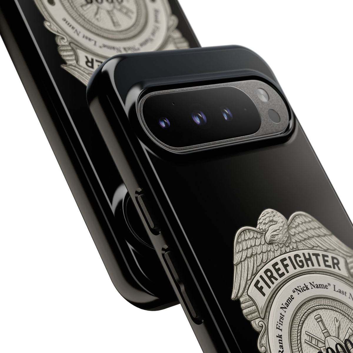 Firefighter Badge Tough Phone Case — Personalized Station Number Design
