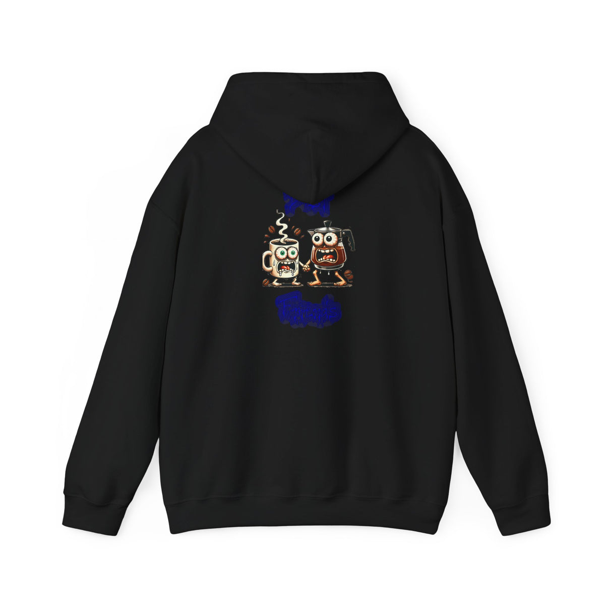 Coffee & Coffee Pot Friends Graphic Hoodie — Cute Cartoon Coffee & Coffee Pot "Best Friends" Pullover
