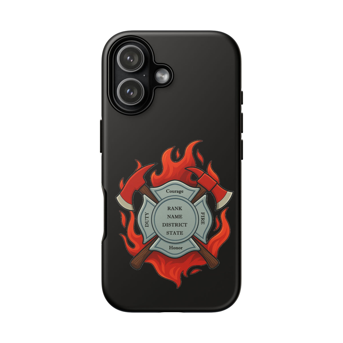 Firefighter Maltese Cross Phone Case — Custom Rank/Name/District Design