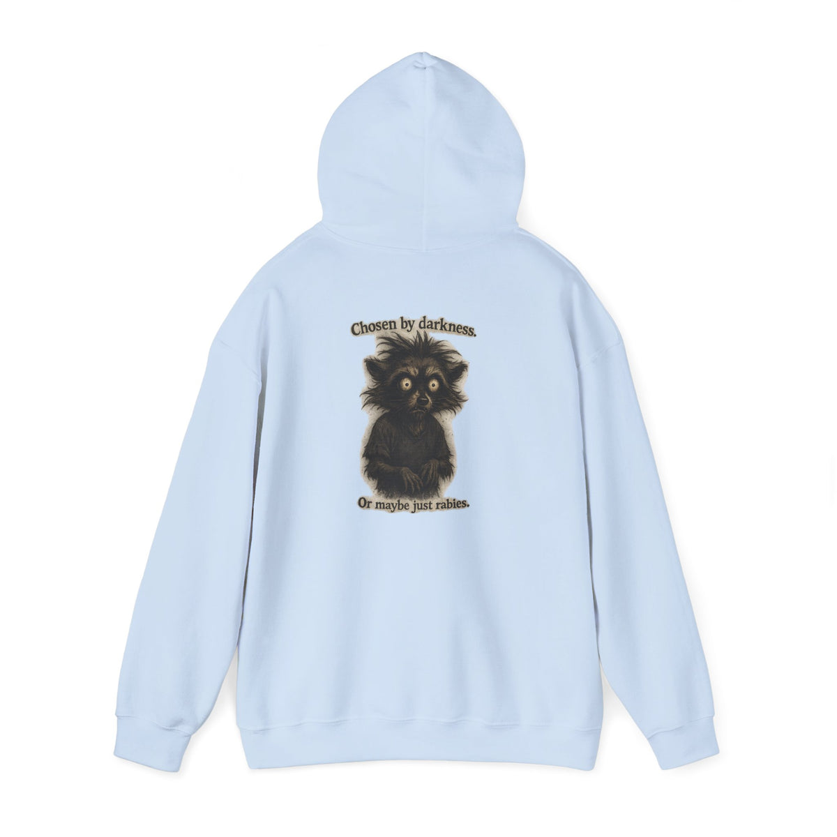 Hoodie — Cute Fluffy Black Raccoon Back Print "Or Maybe I'm Just Adorable"