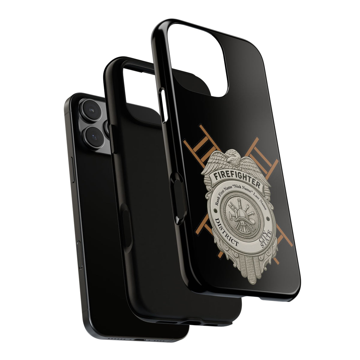 Firefighter Badge Tough Phone Case — Firefighter Helmet & Ladders Protective Case
