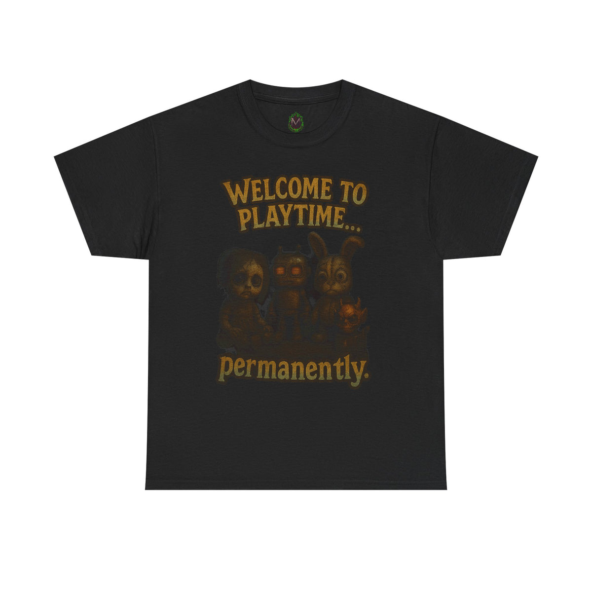 Welcome to Playtime Permanently T-Shirt | Creepy Animatronic Trio