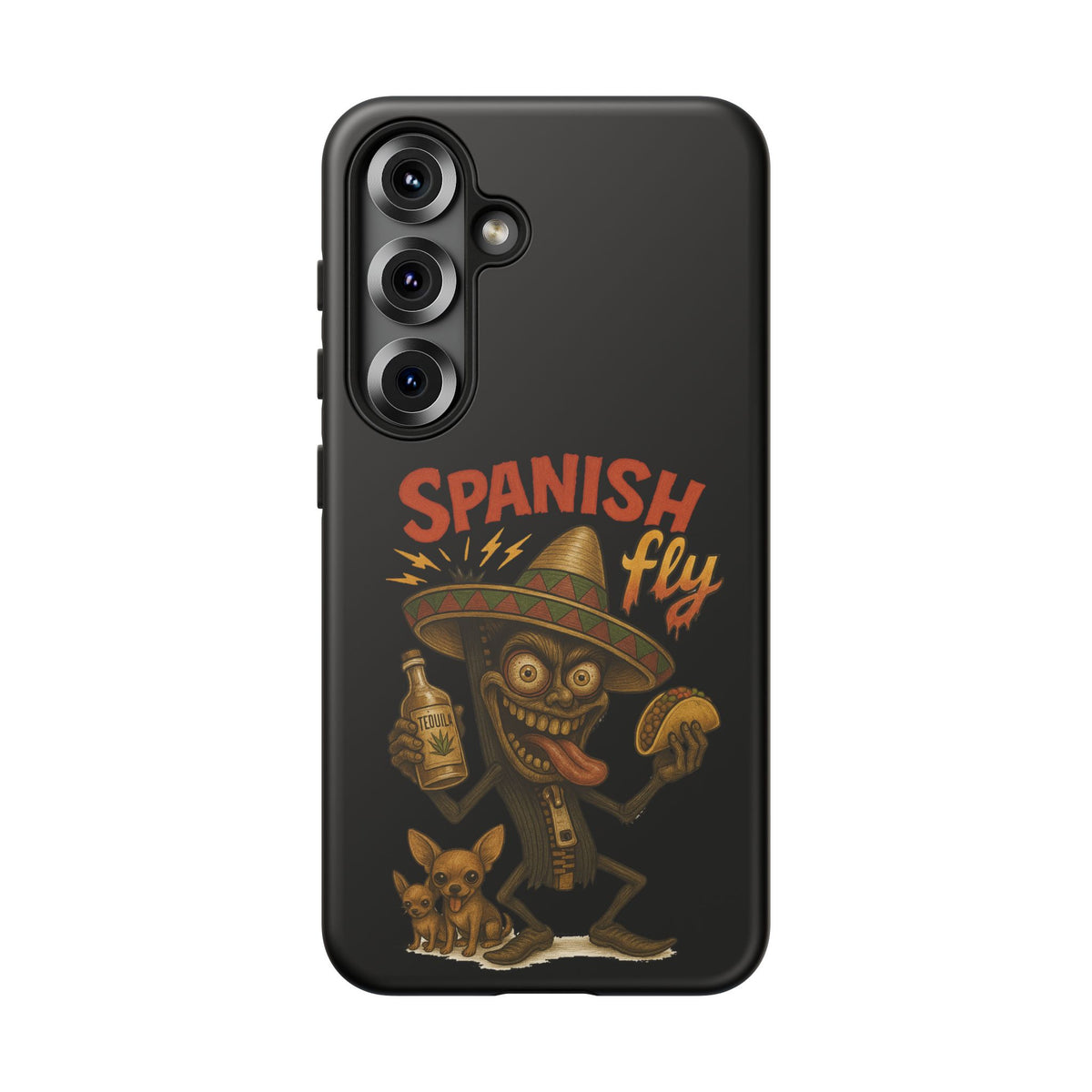 Spanish Fly Tough Phone Case — Retro Skull Sombrero Design