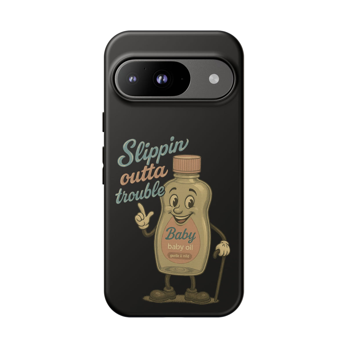 Phone Case — 'Slippin Outta Trouble' Retro Baby Oil Mascot