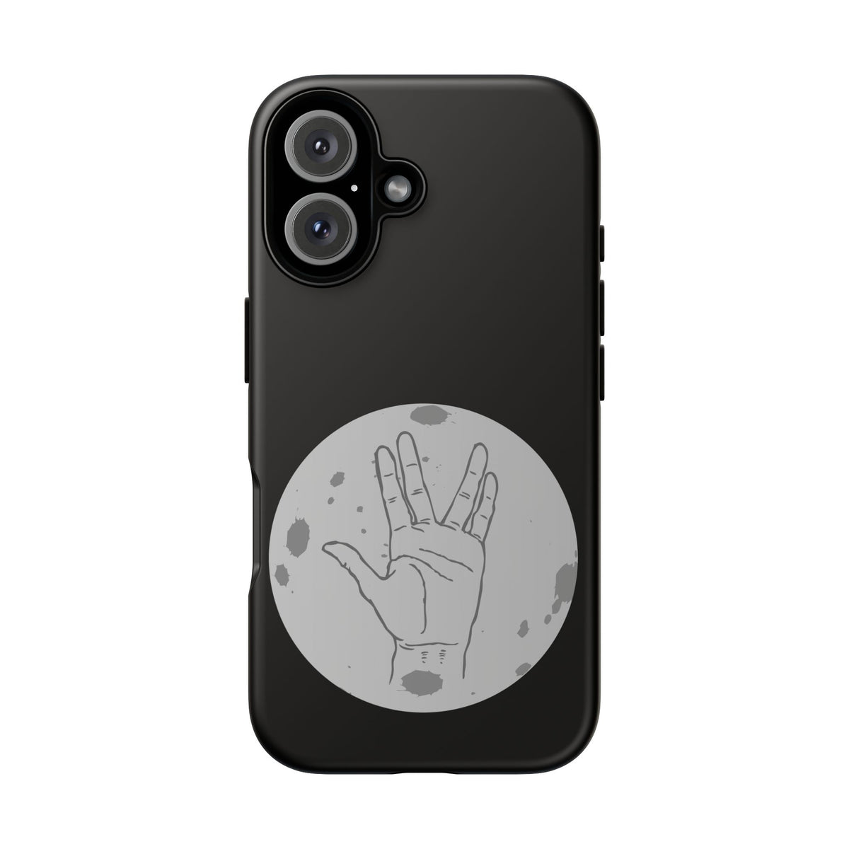 Spock Live Long Phone Case — Vulcan Salute Moon Graphic