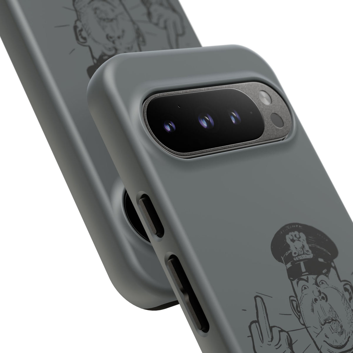 Vintage Cop Middle Finger Phone Case — Edgy Retro iPhone Protective Cover