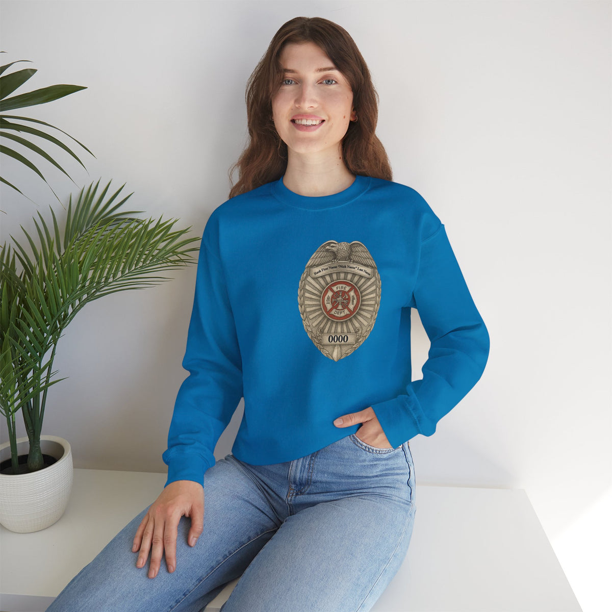 Flames Test Metal Courage Defines the Firefighter Crewneck Sweatshirt
