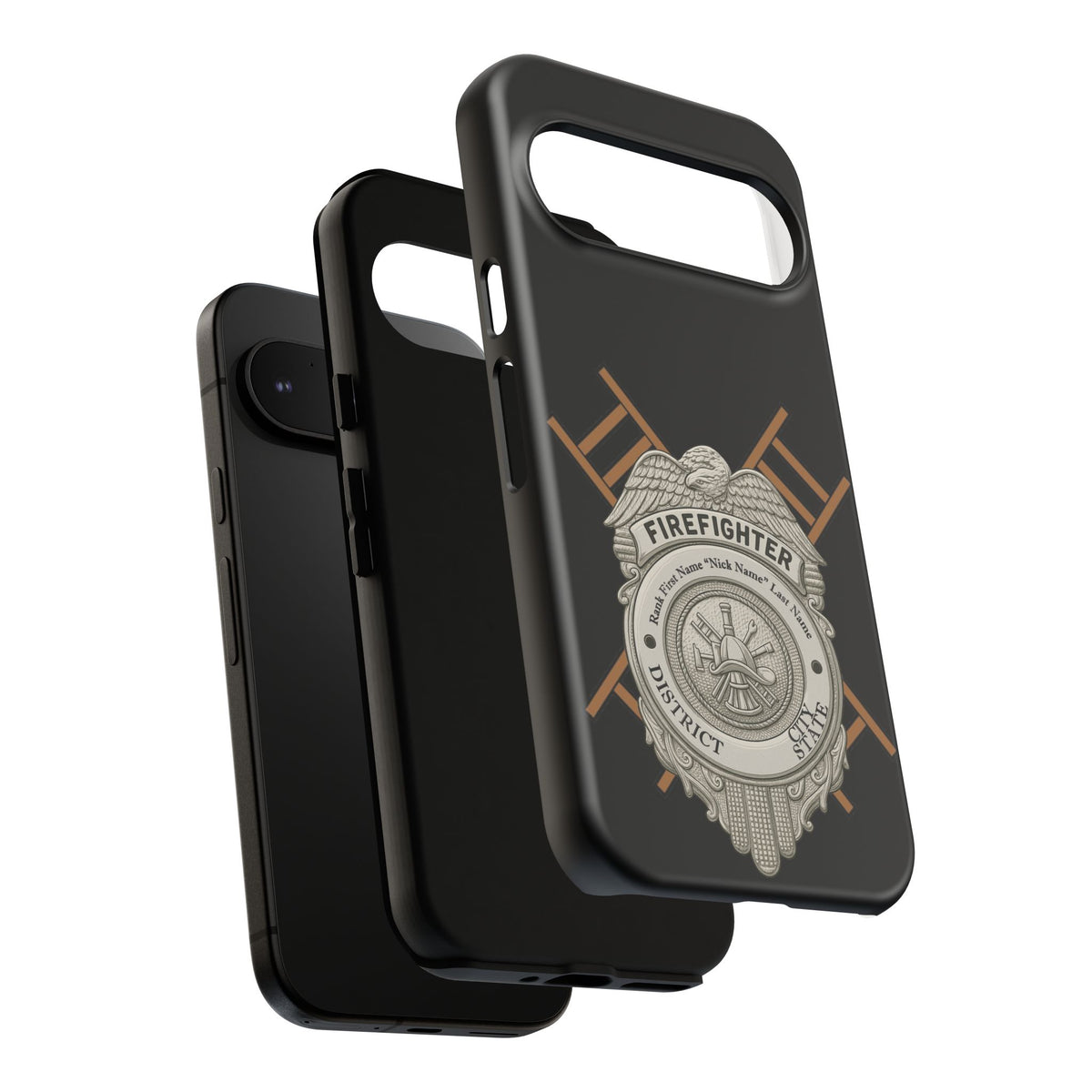 Firefighter Badge Tough Phone Case — Firefighter Helmet & Ladders Protective Case