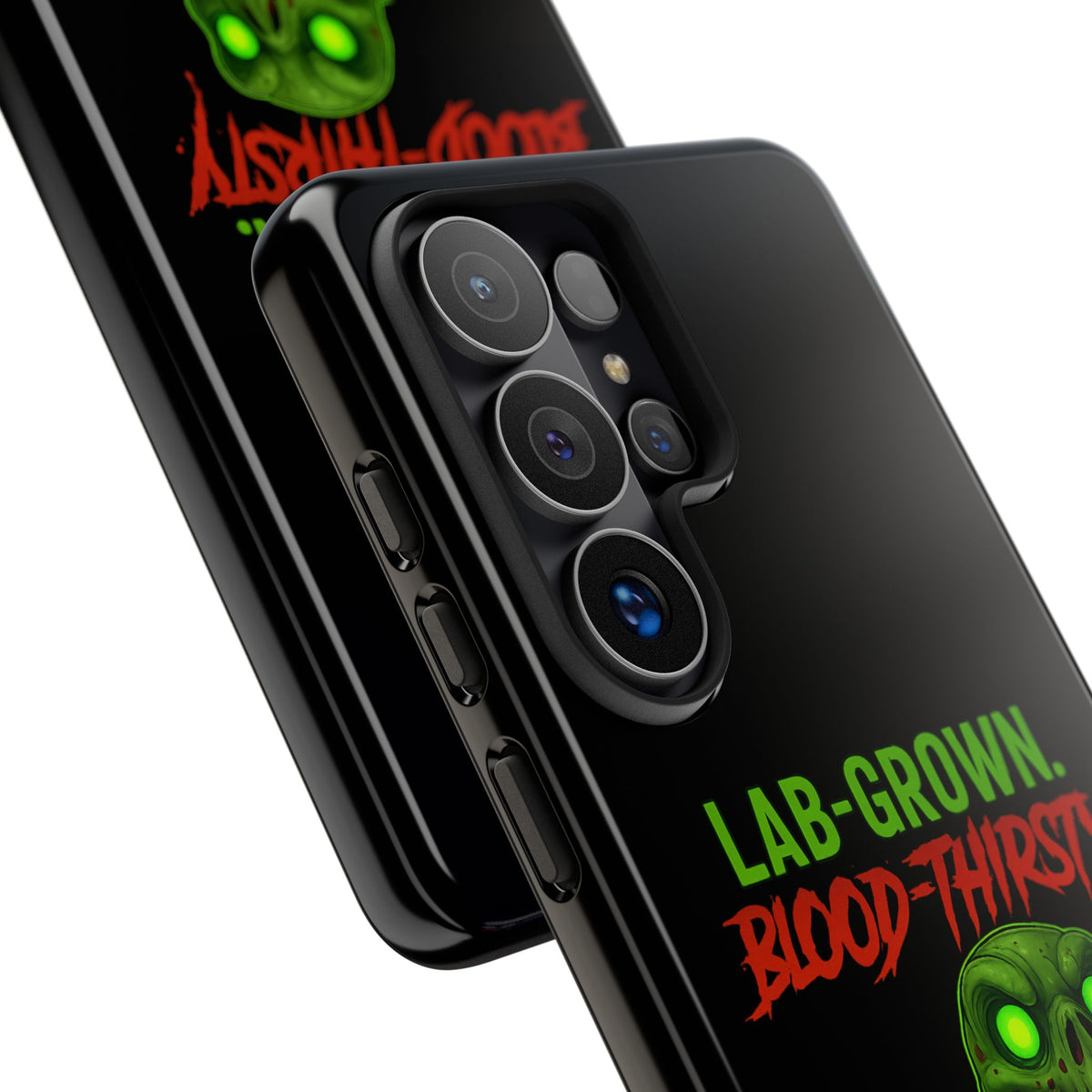 Phone Case — “Lab-Grown. Blood-Thirsty!” Green Monster Horror Design