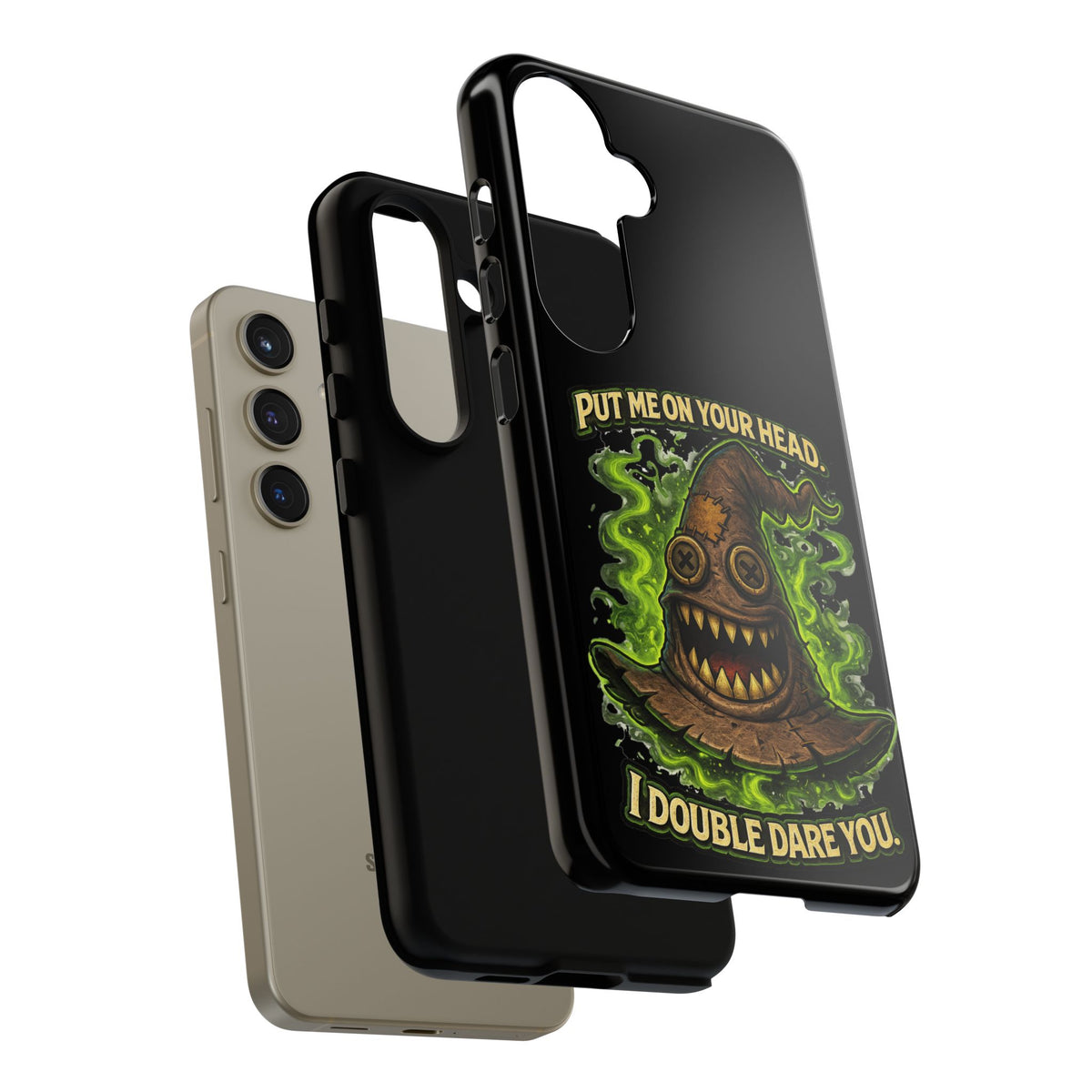 Phone Case — “Put Me On Your Head, I Double Dare You” Scary Witch Hat Design