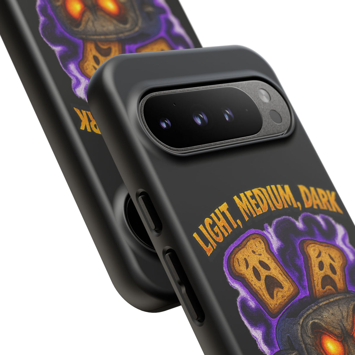 Phone Case — 'Light, Medium, Dark or Eternal Blackened Torment?' Spooky Toast & Toaster Horror Design
