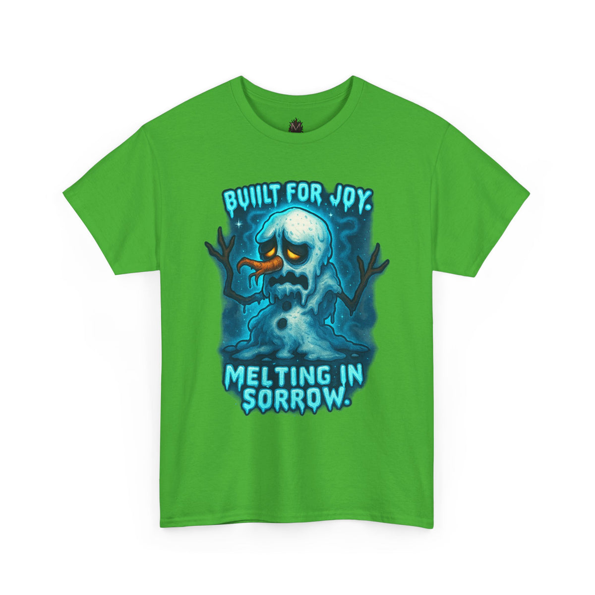 Melting Snowman T-Shirt — "Built for Joy, Melting in Sorrow" Graphic Tee