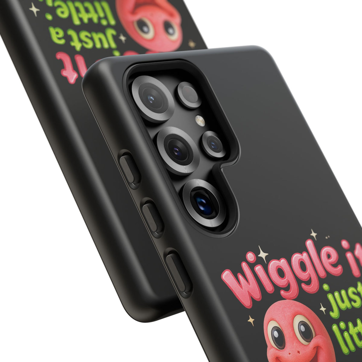 Wiggle It Worm Phone Case — Cute Pink & Green Cartoon iPhone Cover