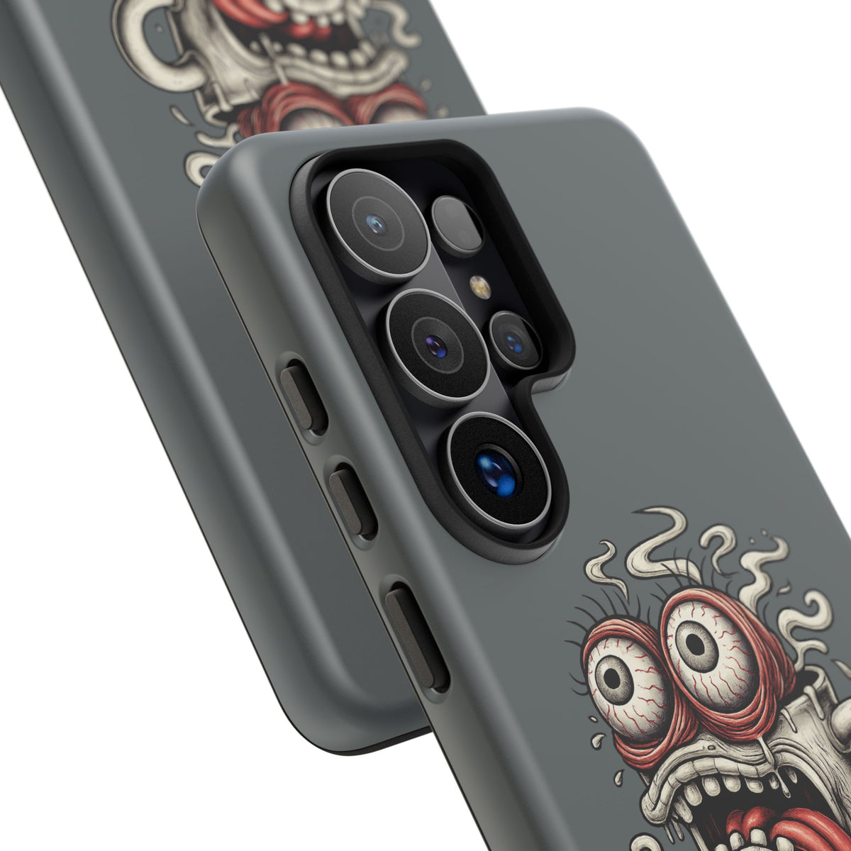 Phone Case — 'Still Tired. Just Faster.' Cartoon Coffee Monster Protective Case