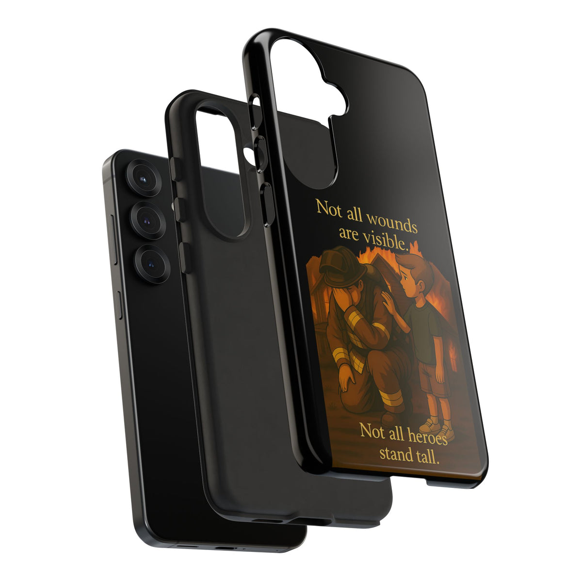 Phone Case — “Not All Wounds Are Visible” Firefighter PTSD Support Design
