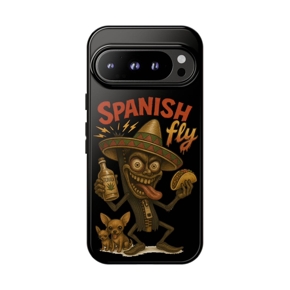 Spanish Fly Tough Phone Case — Retro Skull Sombrero Design