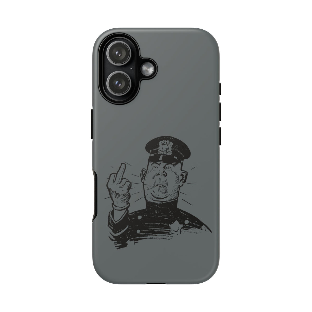 Vintage Cop Middle Finger Phone Case — Edgy Retro iPhone Protective Cover