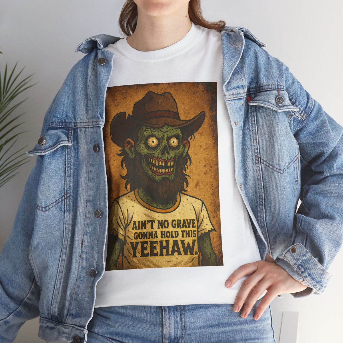 Zombie Cowboy 'Ain't No Grave Gonna Hold This Yeehaw' T-Shirt | Horror Western
