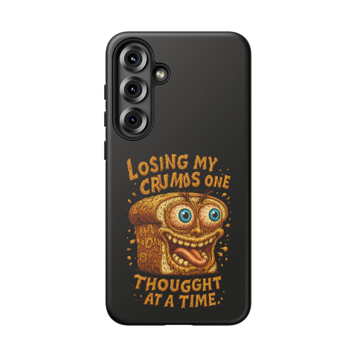Phone Case — "Losing My Crumbs One Thought at a Time" Funny Retro Bread Illustration